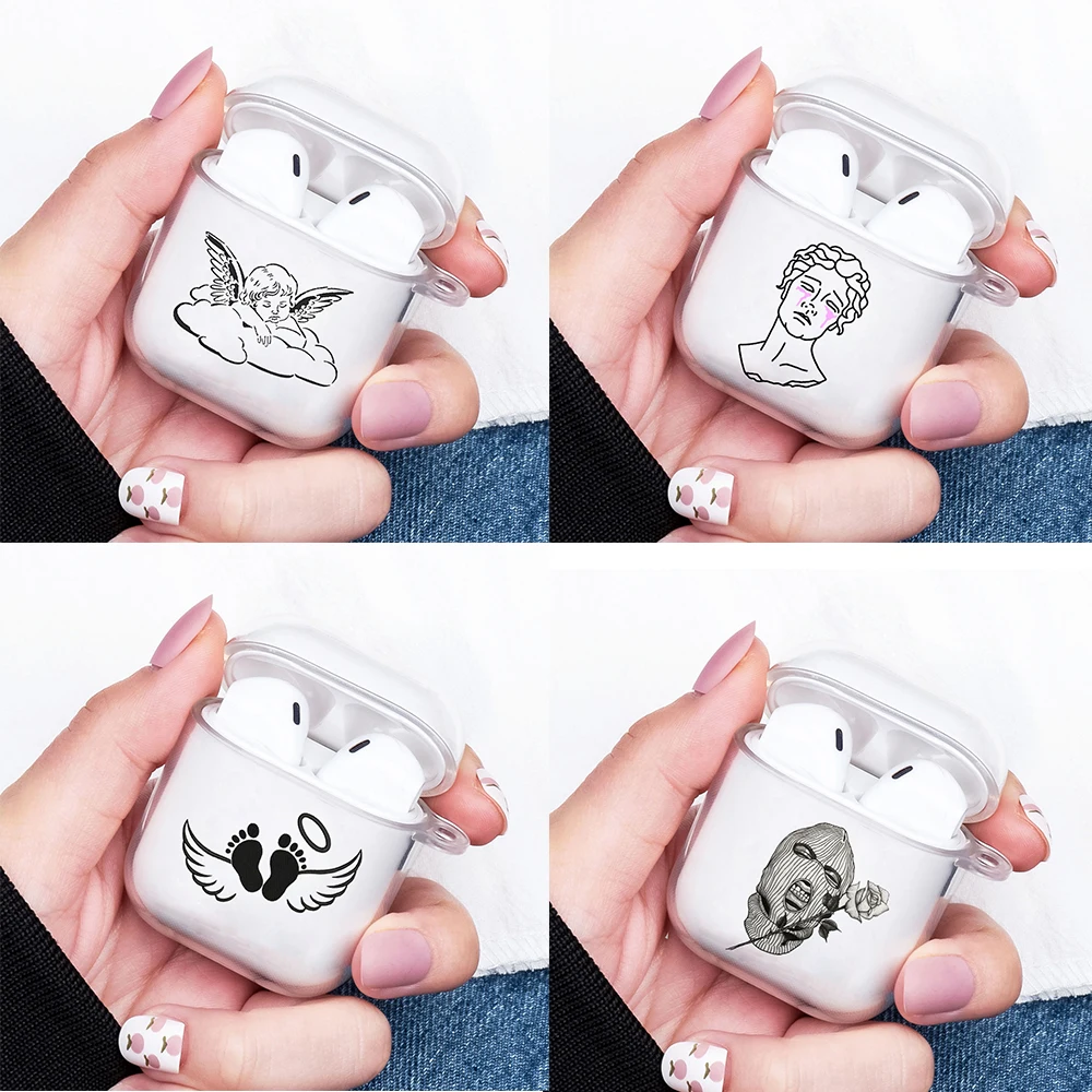 

Angel Baby Cute Earphone Case for Apple AirPods Case Silicone Transparent Protective Cover for Airpods Accessories Charging Box