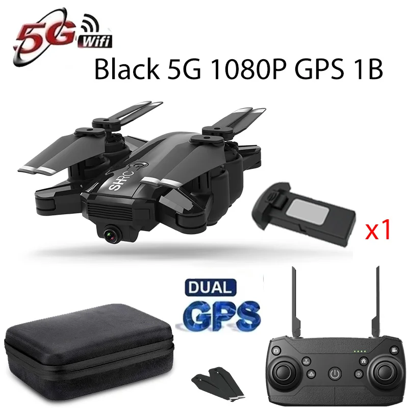 Black 5G1080P GPS 1B H1 Дрон GPS 5G с камерой Wi-Fi HD PFV зарядное устройство для квадрокоптера один ключ возврата следуют за мной дроны профессиональные игрушки для детей - Цвет: Black 5G1080P GPS 1B