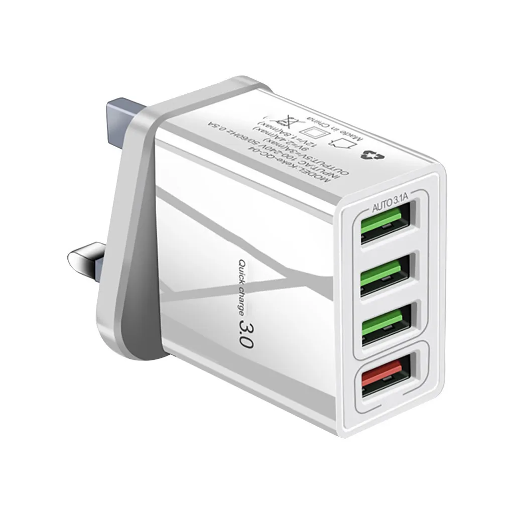 Ouhaobin 30 Вт Быстрая зарядка 3,0 4 порта USB зарядное устройство USB быстрое зарядное устройство QC3.0 США/ЕС/Великобритания штепсельный адаптер - Тип штекера: UK Plug