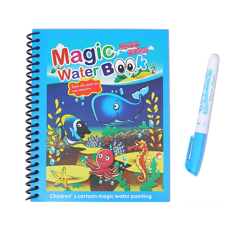 

Доска для рисования по методу Монтессори, детские игрушки, книжка-раскраска, волшебная ручка, Волшебная книга для рисования водой, подарок н...
