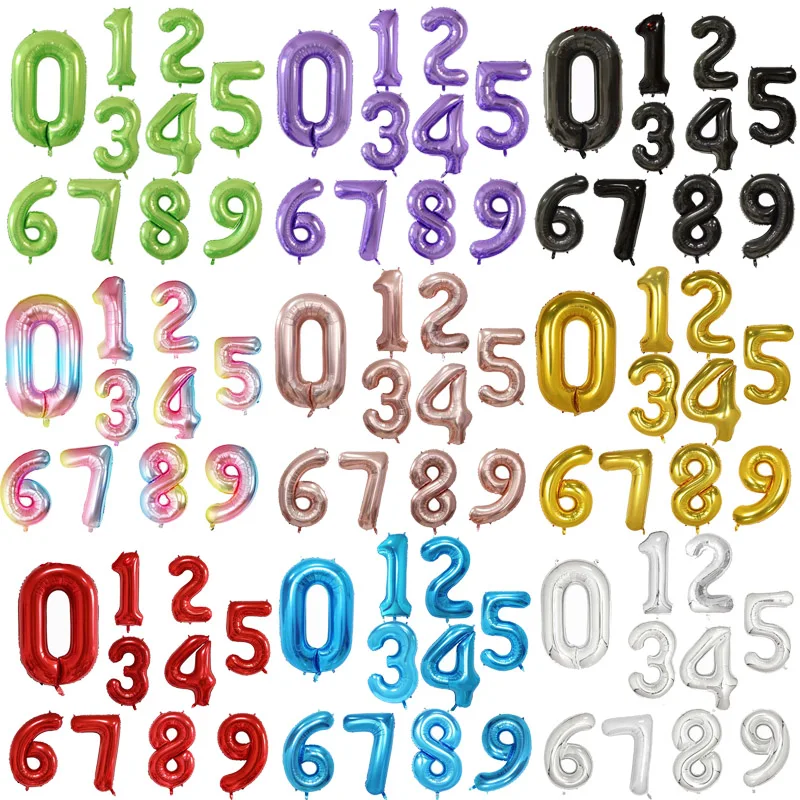 40 дюймовый светодиод синий розового и фиолетового цветов номер воздушные шары из