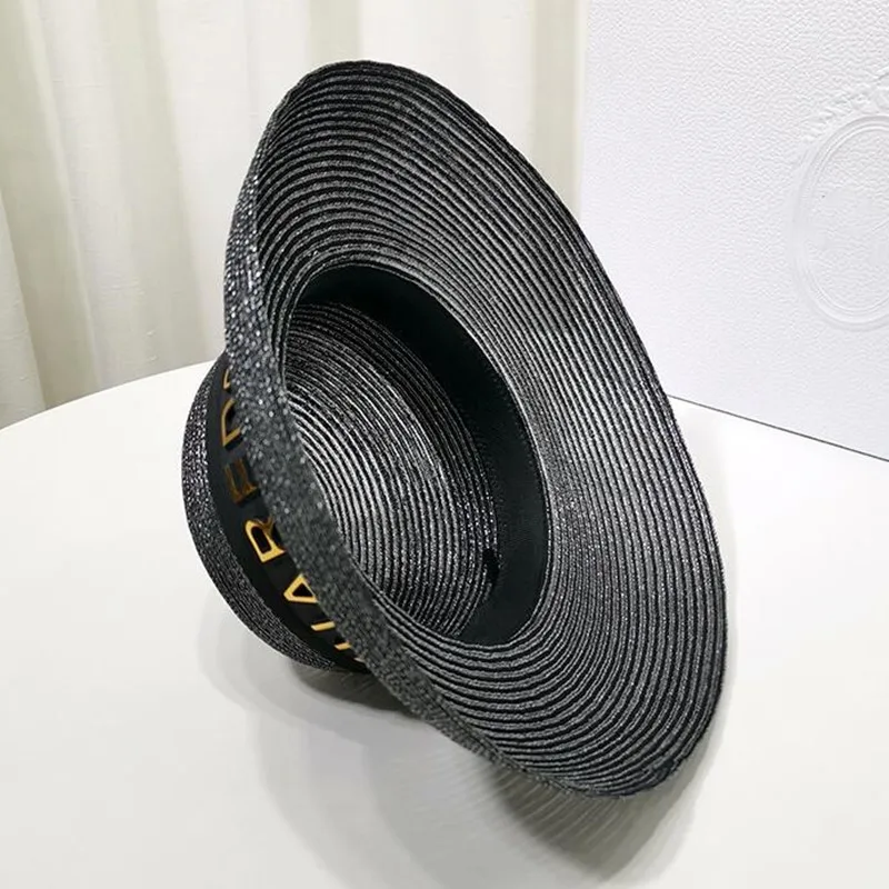 

SILOQIN Panama Ladies Cap Trend Summer New Letter Bucket Hats For Women's Leisure Sports Party Brands Sunhat Sombrero Tide