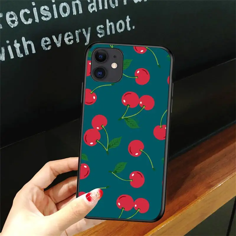 

Red cherry summer fruit Phone Case For Iphone 5 5S SE 6 6s 7 8 plus X Xr XS 11 12 Mini Pro Max Cover Fundas Coque
