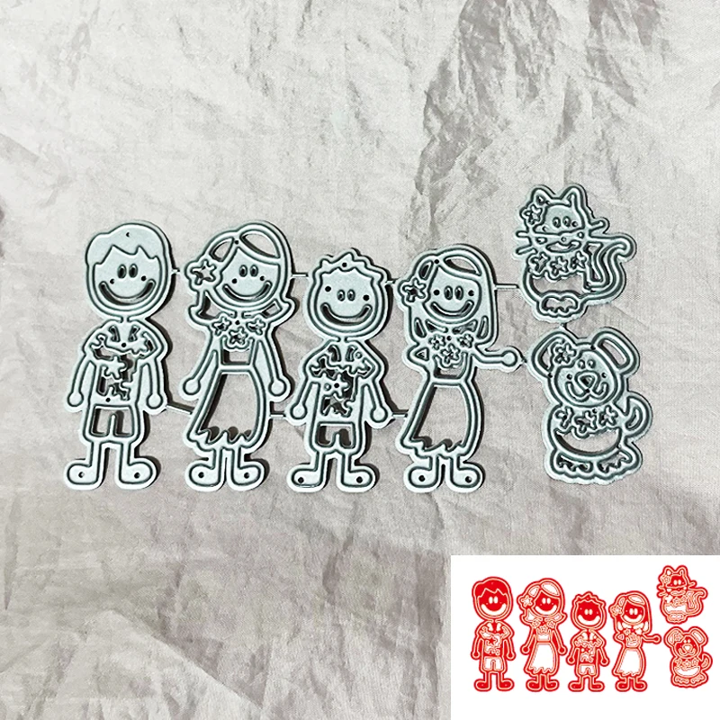 

Luau Family металлические Вырубные штампы 6 шт./компл. зеркальная форма для изготовления открыток, декор для альбома «сделай сам»