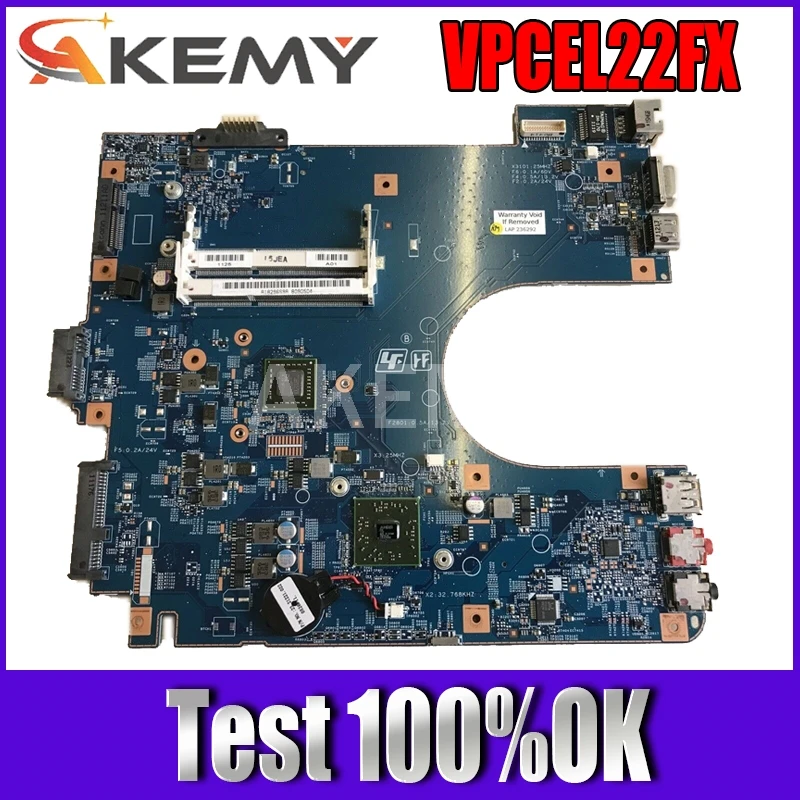 

Akemy For Sony VAIO VPC-EL VPCEL22FX Laptop Motherboard DDR3 A1843425A MBX-252 48.4MS01.011 MAIN BOARD with cpu onboard