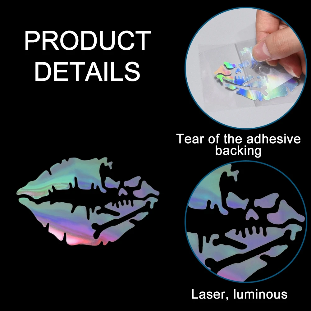 Наклейка на автомобиль, хамелеон, пикантные губы, светоотражающая, многоцветная, мультяшная, водонепроницаемая, самоклеящаяся, наклейка для велосипеда, мотоцикла, автомобиля, «сделай сам»