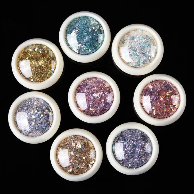 1 коробка голографические Блестки для ногтей порошок 3D сделай сам шестиугольник
