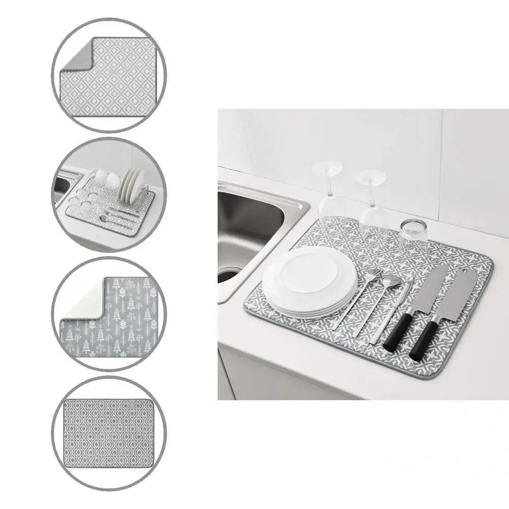 

Drying Pad Attractive More Thicken Anti-scratch Dish Drying Mat Portable Anti-wear Drying Mat