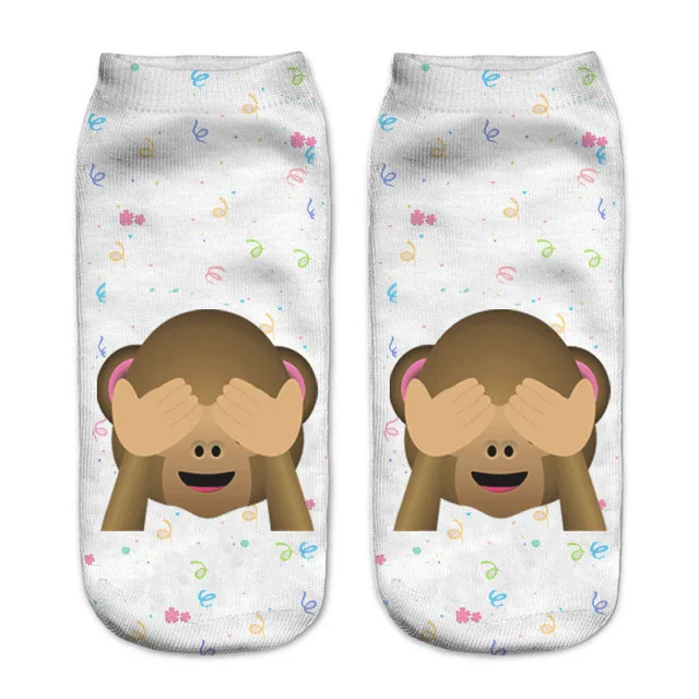2 Модные Милые 3D Носки с рисунком крутой обезьяны Sox женские носки Chaussette Animal Веселая 3D-печать носки до лодыжки унисекс художественные носки - Цвет: 2