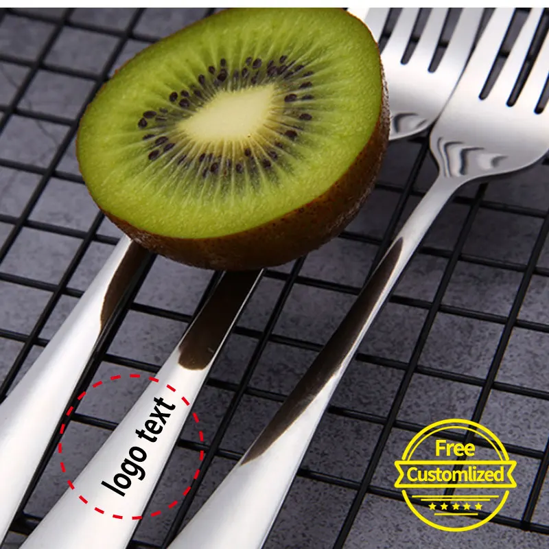 Бесплатная индивидуальная нержавеющая пищевая вилка для фруктов в западном
