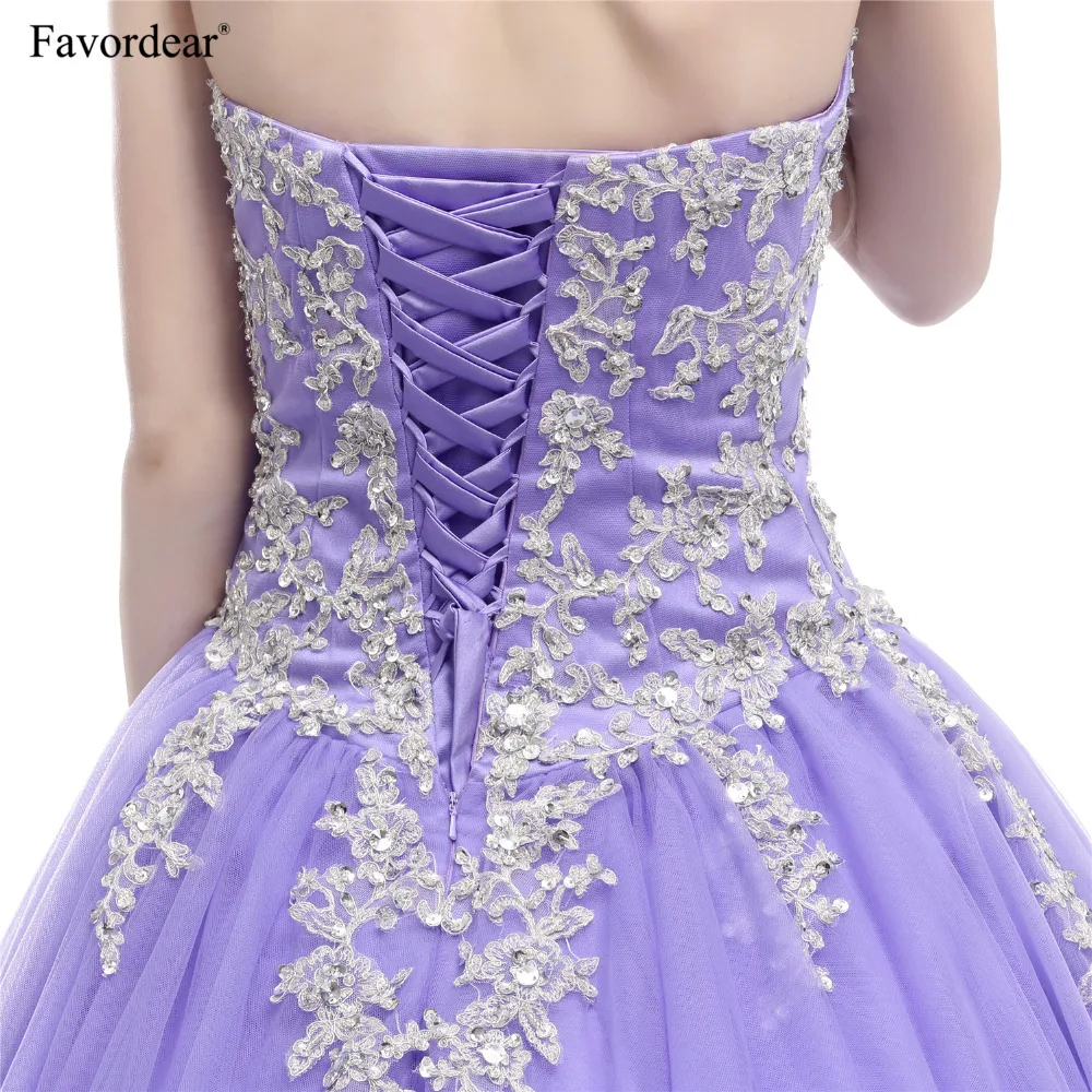 Бальное платье Милая Лаванда с золотыми бусинами 15 лет|Платья на