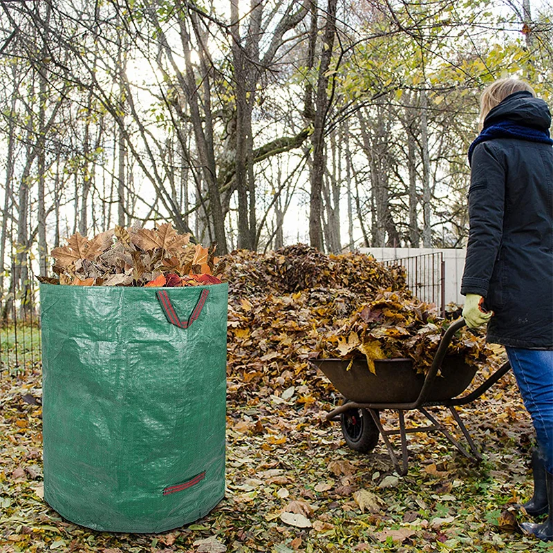 

300/500L Large Capacity Garden Waste Bags Reuseable Heavy Duty Garden Rubble Waste Woven Rubbish Bags Yard Waste Storage Bins