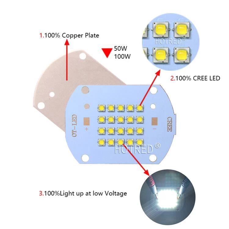 Cree XLamp XP-G2 XPG2 50 Вт 100 Вт светодиодный белый/теплый белый высокомощный светодиодный светильник медная печатная плата для дома/уличного освещения