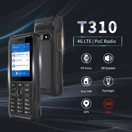 Inrico T310 4G LTE Zello Walkie Talkie Mobile Network POC Radio with Dual SIM Card NFC Touch Screen Camera Walkie Talkie