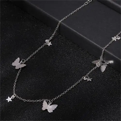 

Gold Chain Butterfly Star Pendant Choker Necklace Women Statement Collares Bohemian Beach Jewelry Gift Collier Cheap