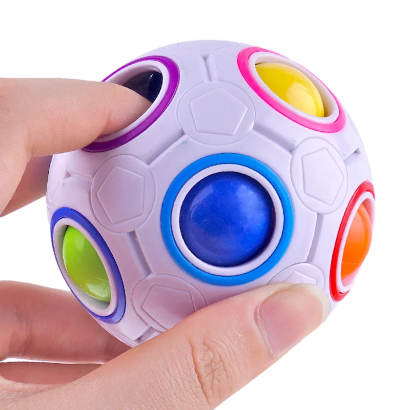 

Rainbow Puzzle Ball AntiStress Reliever Magic Cube Fidget Toys Bundle Stress Press Ball Squeeze Games Figet Toys for Kids Gift