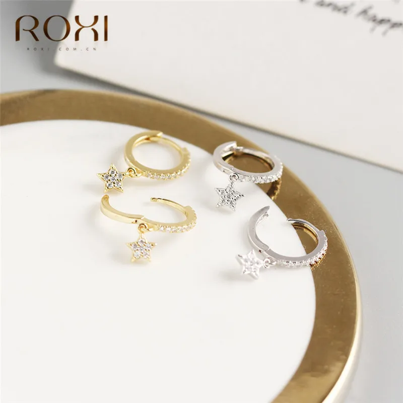 Женские серьги-гвоздики в Корейском стиле ROXI из стерлингового серебра 925 пробы с