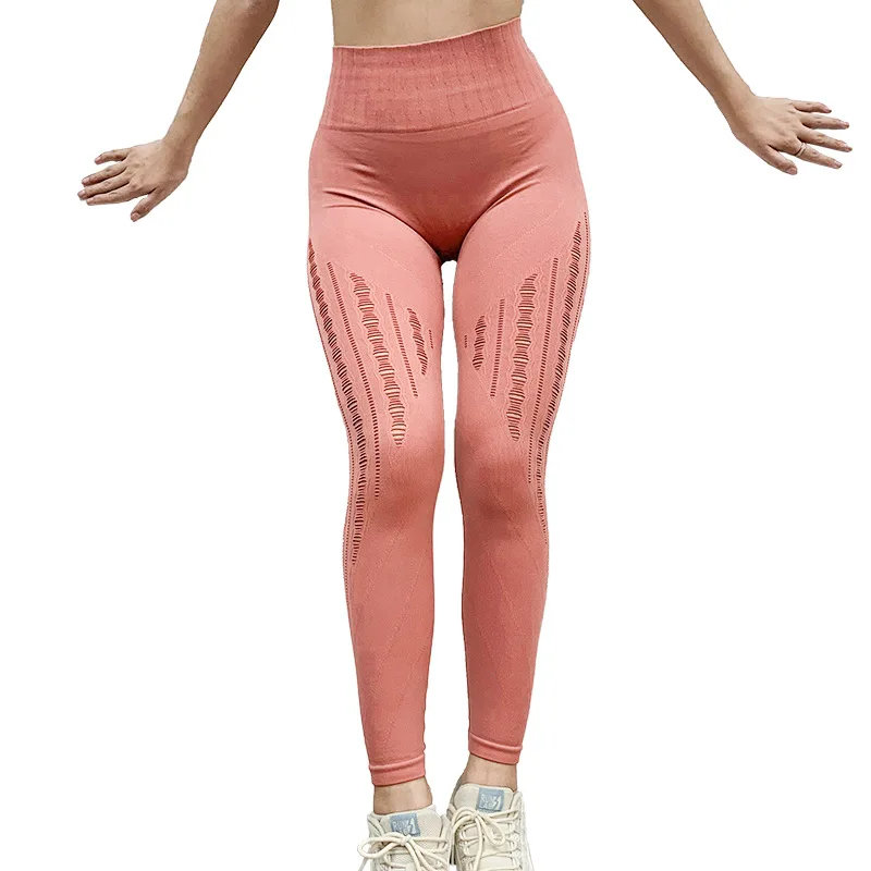 

CHRLEISURE Women Legging Hollow Out Breathable Quick-Drying Workout Female Women JeggingFitness Leggings High Waist Push Up