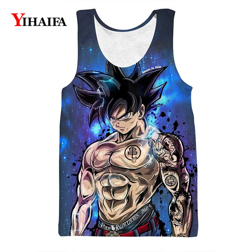 Спортивная майка с 3D принтом Драконий жемчуг Z для мужчин топы без рукавов