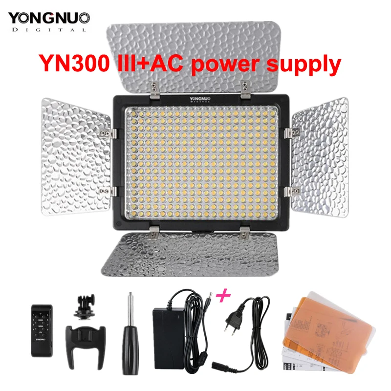 YONGNUO YN300III YN300 III YN-300III 3200 k-5500 K CRI95 камера фото светодиодный свет видео опционально с адаптером питания переменного тока+ комплект батарей - Цвет: Розовый