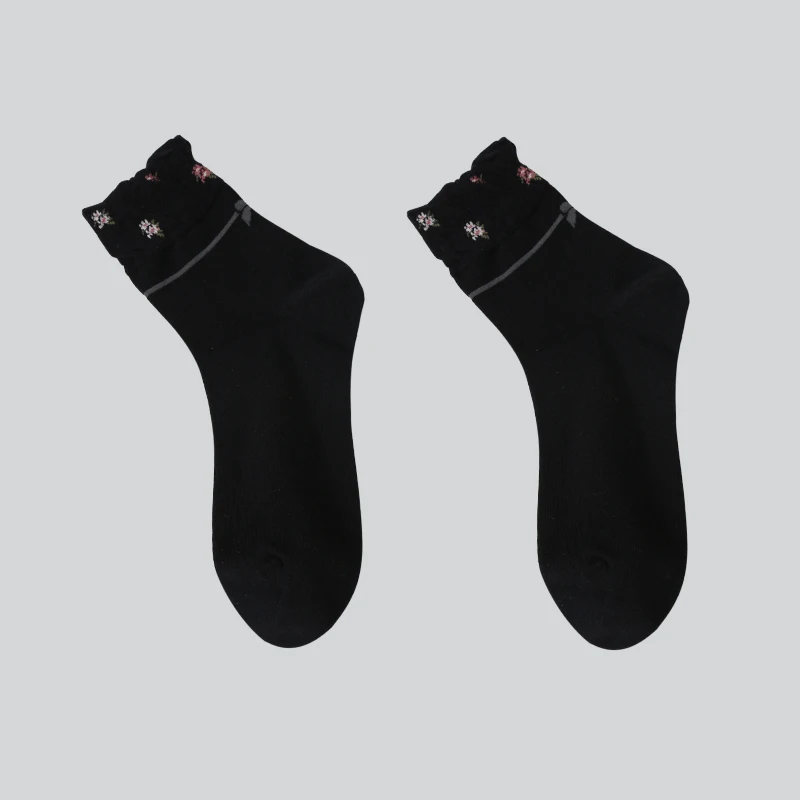 Женские хлопковые носки DONG AI осенне-зимние теплые женские с цветами в этническом