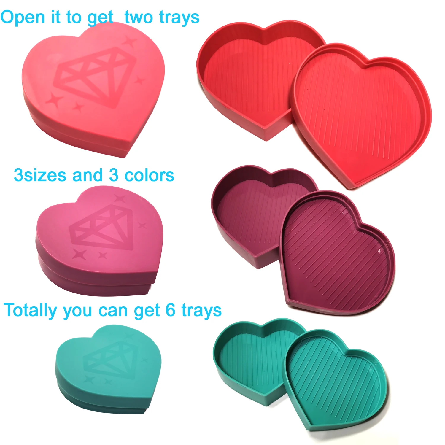 Лоток для алмазной живописи лоток сортировки бисера дрели в форме сердца наборы