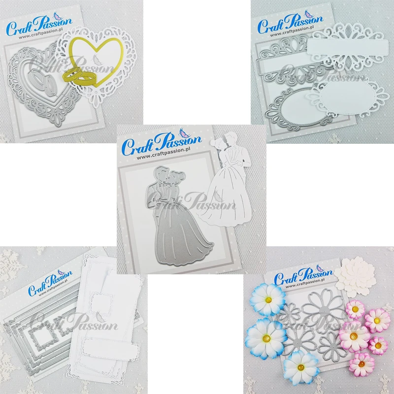 

JC Metal Cutting Dies Flowers Heart Background Frame Scrapbooking Craft Stencil Handmade Tools Card Model Template Decoration