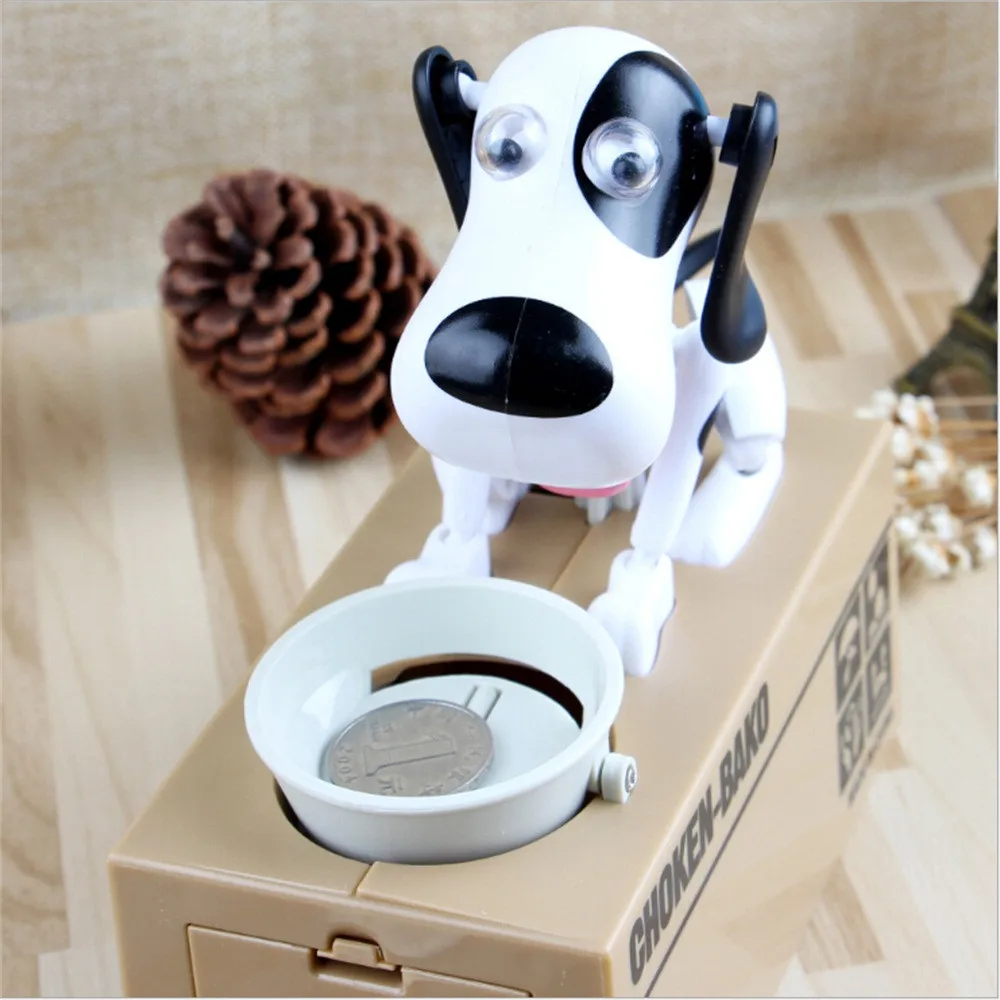 Автоматическая копилка для монет в виде собаки денег подарок милые развивающие