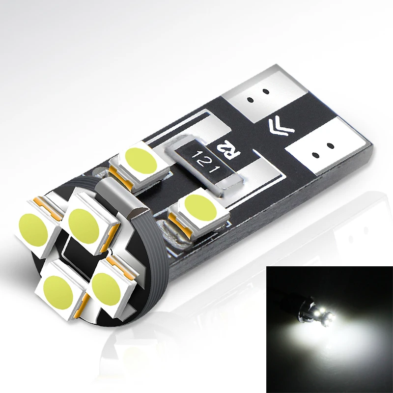 1 шт. T10 светодиодный лампочка для салона автомобиля Canbus Error Free белый 3528 8SMD 12V