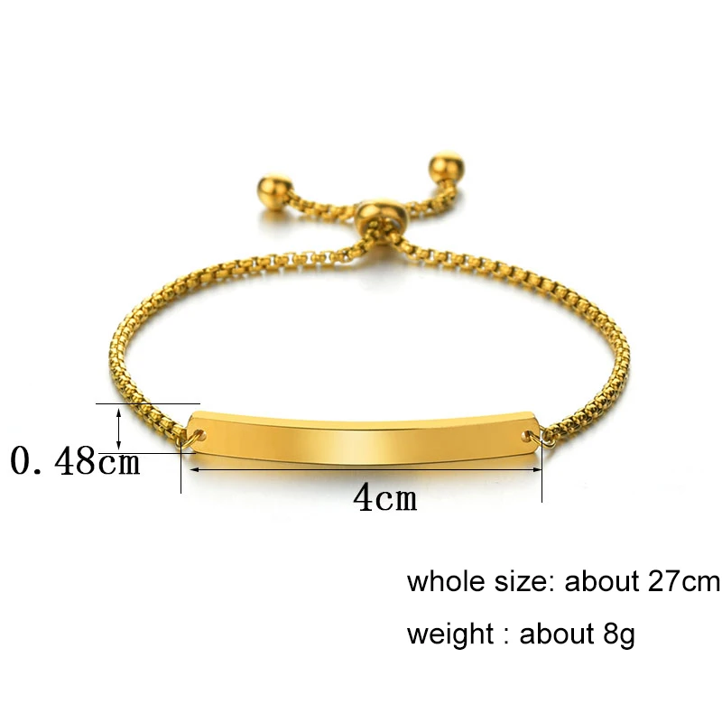 Браслет ELSEMODE из нержавеющей стали с гравировкой имени и датой регулируемая