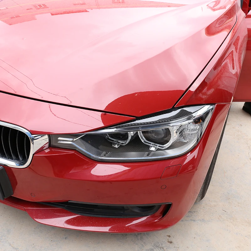 

2pcs Real Carbon Fiber Style Car Front Fog Lamp Strips EyeLid Trim For BMW 3 4 Series F30 F32 F33 F36 2013-2018 Car Accessories