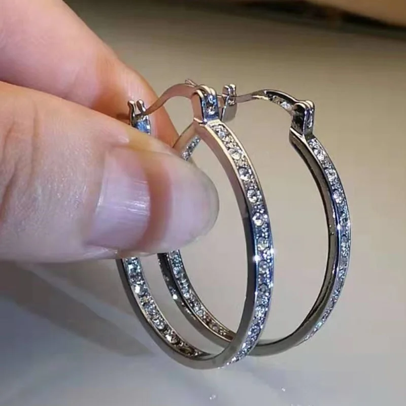 

Delysia King 2021 Trendy Circle Earrings Crystal Tous Jewelry for Girl
