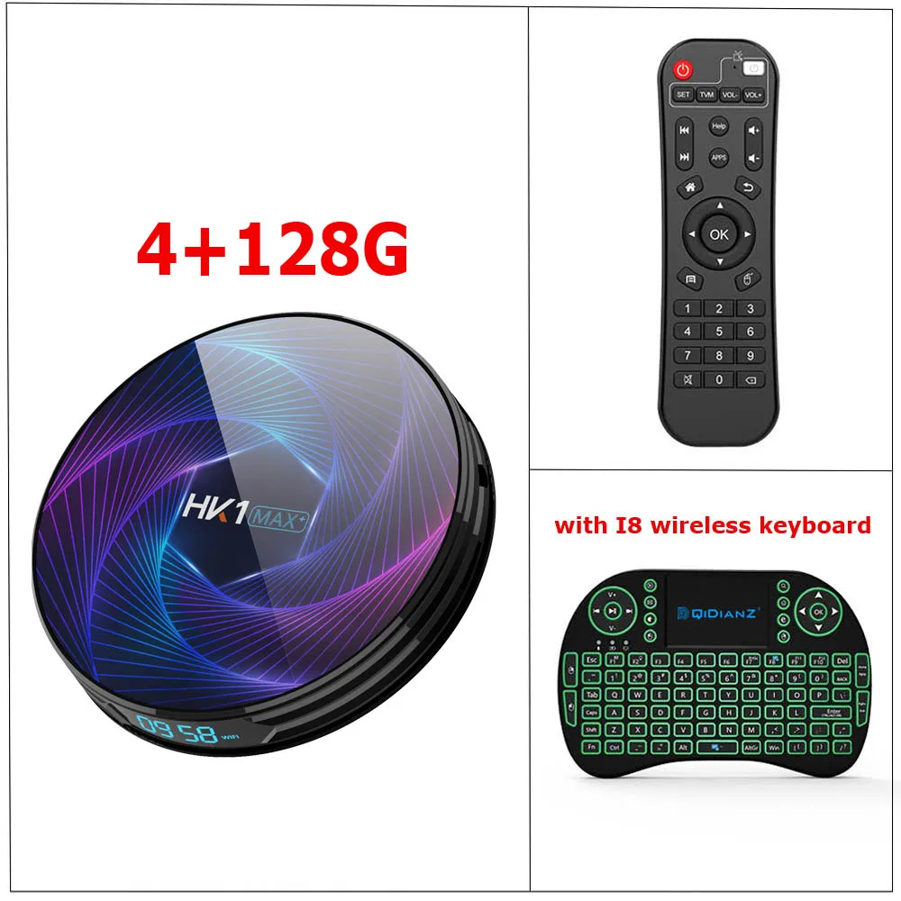 4G128G ADD I8 Восьмиядерный RK3368PRO HK1 MAX Plus Android 9,0 Smart tv Box 4 Гб 128 Гб 1080P H.265 4K HK1MAX телеприставка PK H96MAX X96MINI - Цвет: 4G128G ADD I8
