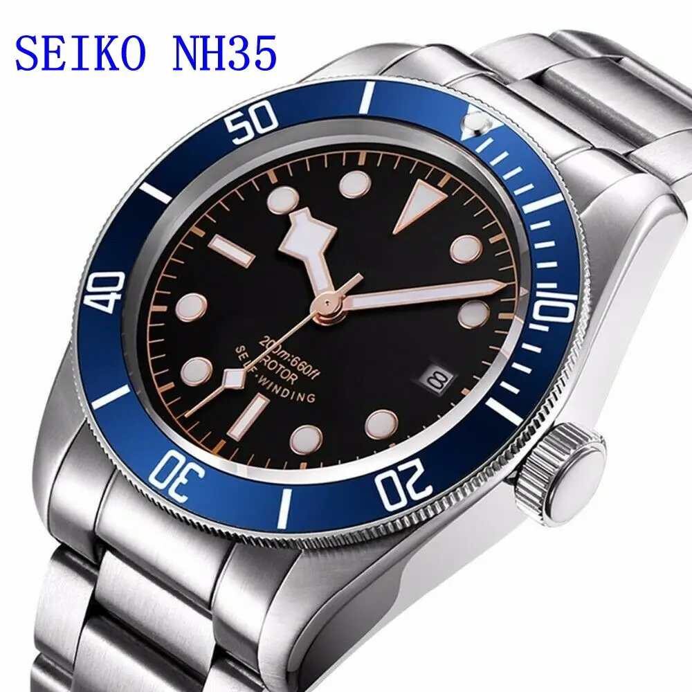 Часы наручные NH35 Мужские механические роскошные брендовые водонепроницаемые