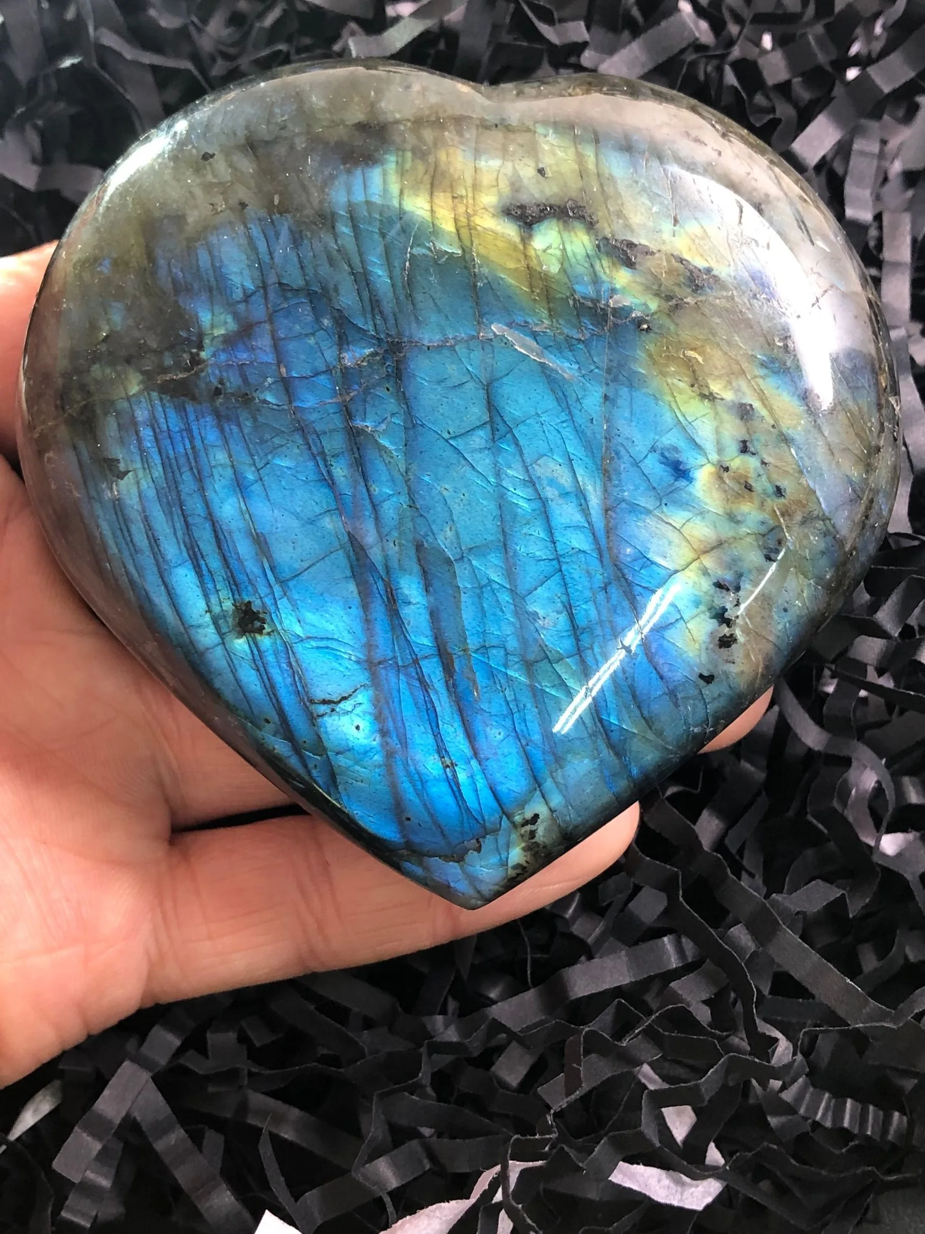 

Labradorite Heart Moonstone Positive Energy Reiki Gems Crystal Heart Healing