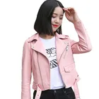 2021 весенняя куртка из искусственной кожи женская модная яркая черная мотоциклетная куртка короткая женская куртка из искусственной кожи