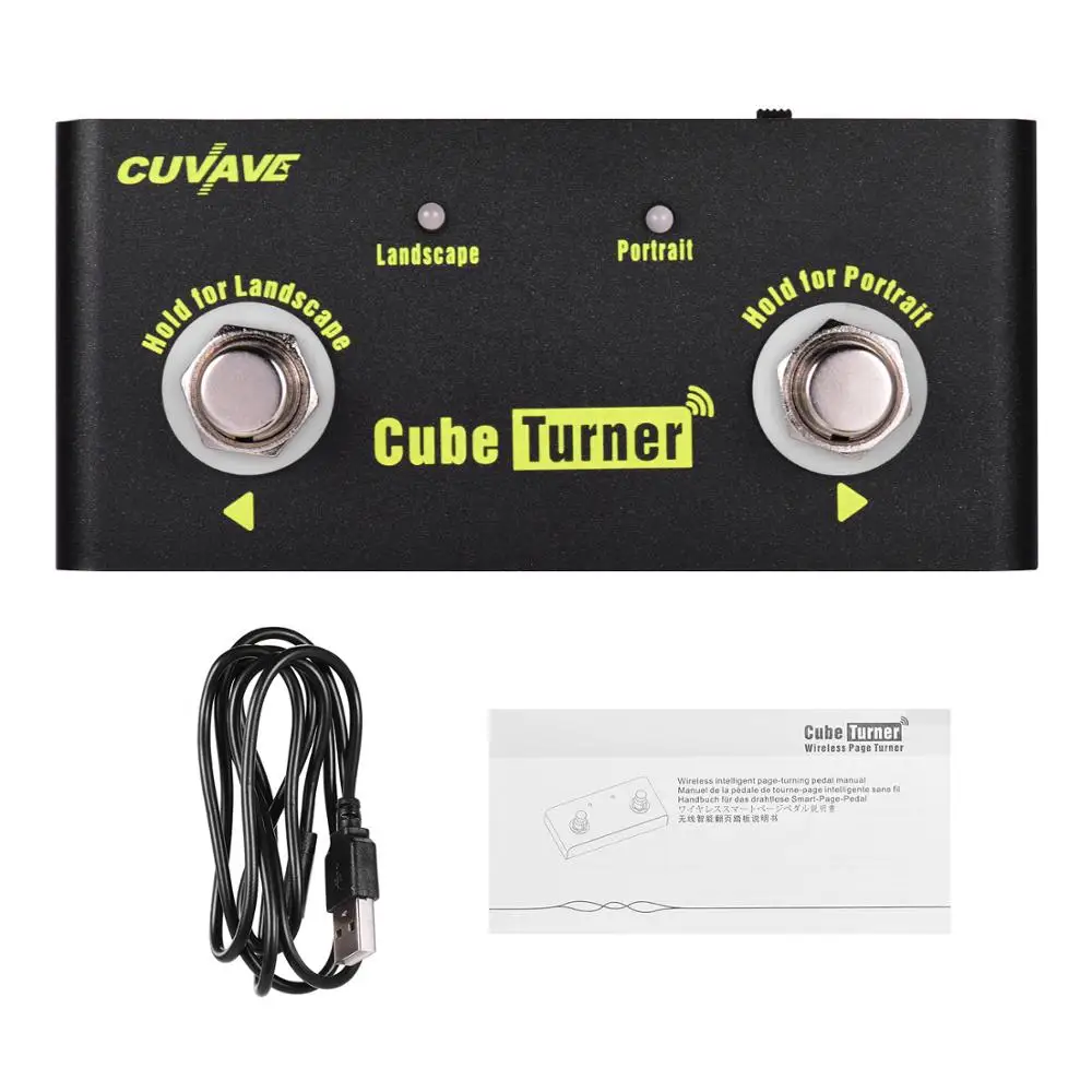 

CUVAVE Cube Turner Wireless Page Turner Pedal Built-in Battery Supports Looper Connection Compatible with iPad iPhone Android