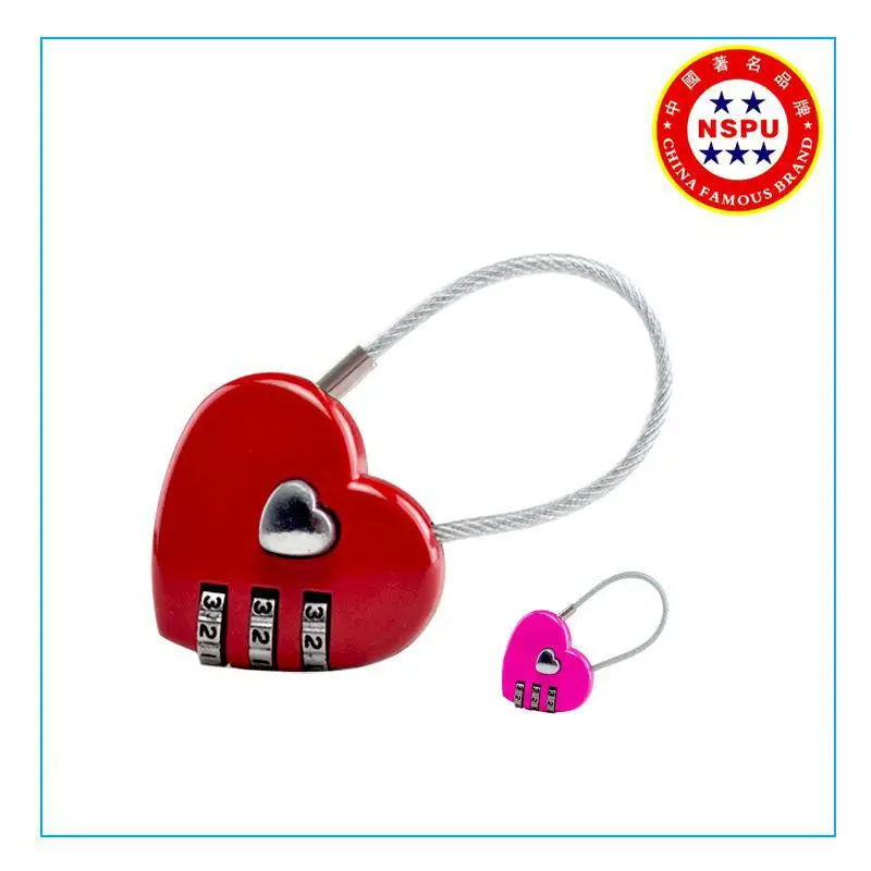 Кодовый замок для пары чемодан спортзала любовь сердце механический навесной