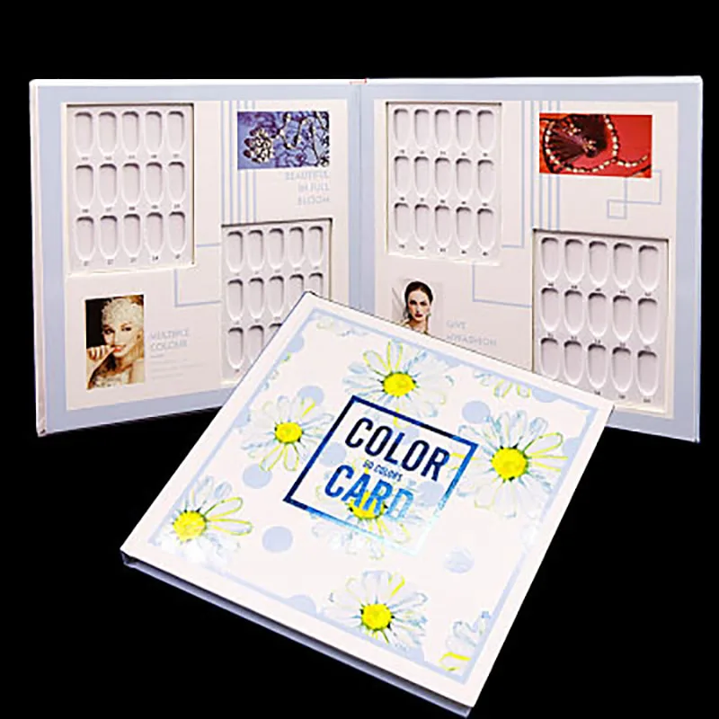 Большой накладные ногти Советы цветная книга УФ гель для ногтей карта диаграмма