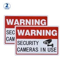 2 pack warning security cameras in use signsno trespassing video surveillance signindoor or outdoor use for home