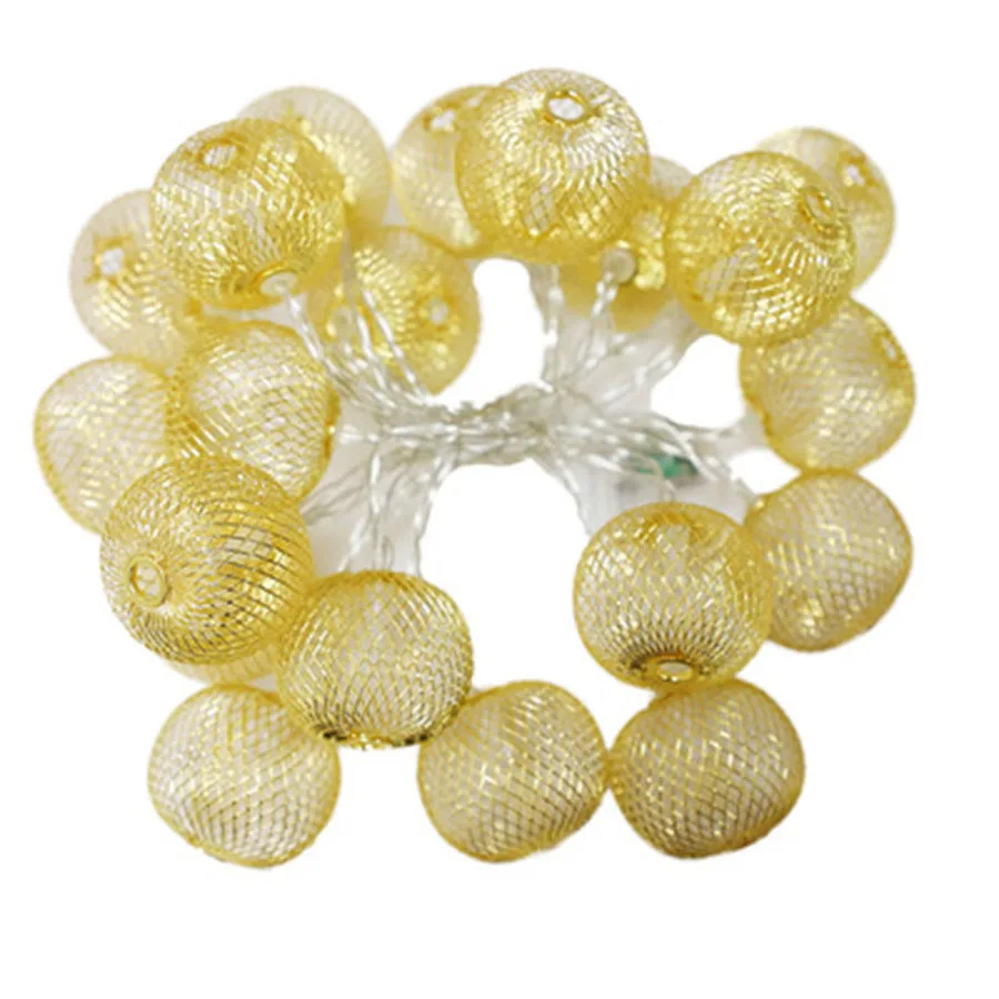 

10/20LED Iron Hollow Ball String Lights Metal Globe String Lights Indoor Outdoor Battery Operated Fairy Lights For Wedding Party