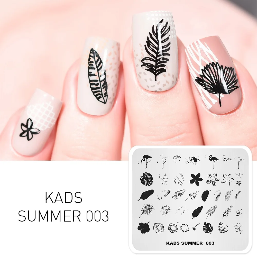 Летняя серия штампов для ногтей пластина Арбуз цветок листья шаблон штамповка