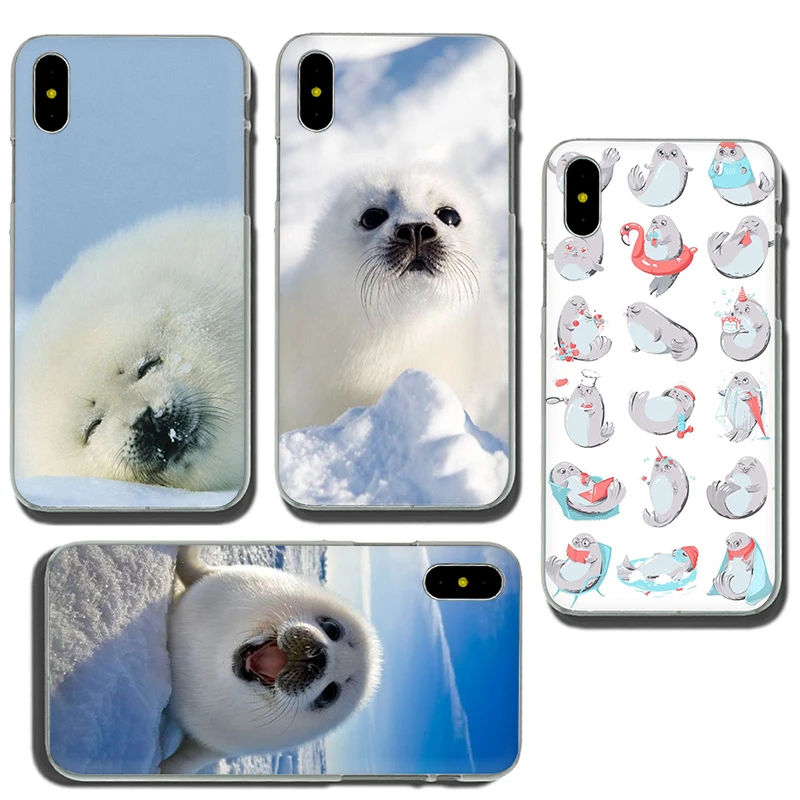 Жесткий чехол для телефона EWAU Baby harp Seal Sea Lion чехол для iPhone 5 5S SE 5C 6 6s Plus 7 8 Plus X XR XS 11 Pro MAX