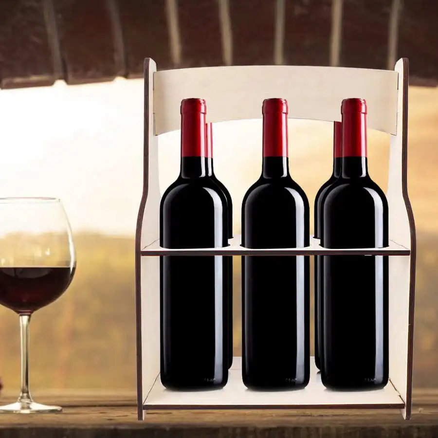 Home Wooden 6 Holes Wine Rack Red Dispenser Bottle Storage Holder Shelf Organizer For Bar Barware Supplies |