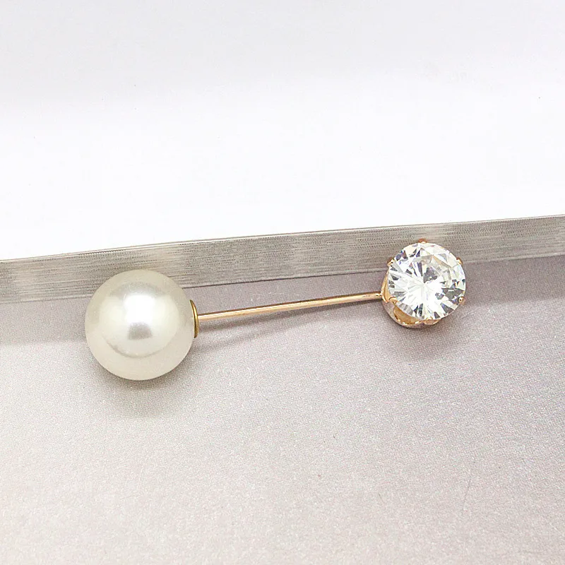 Простой двойной головкой большая брошь с искусственным жемчугом Pin Золото Цвет