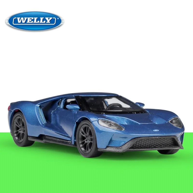 Welly 1:36 литая модель автомобиля 2017 GT 2015 Mustang спортивный автомобиль синего цвета