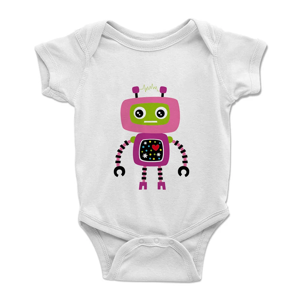 

New Style Romper Cute Baby Boys Robot Printed Bodysuit Unisex Baby Clothes Newborn One-Pieces Onesie Summer Cozy Jumpsuits