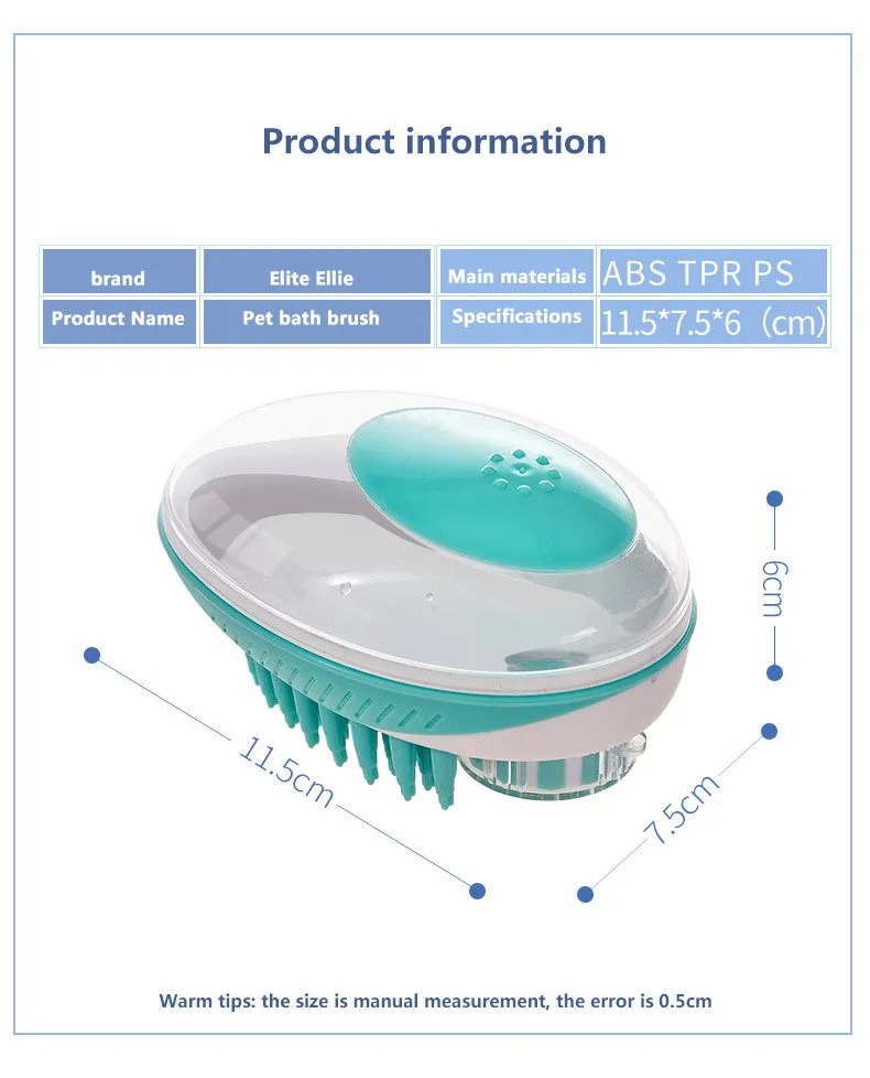 Ванная для собак щетка 2 в 1 домашнее животное спа массажная Расческа Мягкая