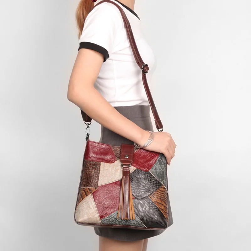 2020 Womens Bags Genuine Leather Shoulder Bag Female Multi-colors Crossbody/Messenger Bags Tassel Designer Handbag For Ladies