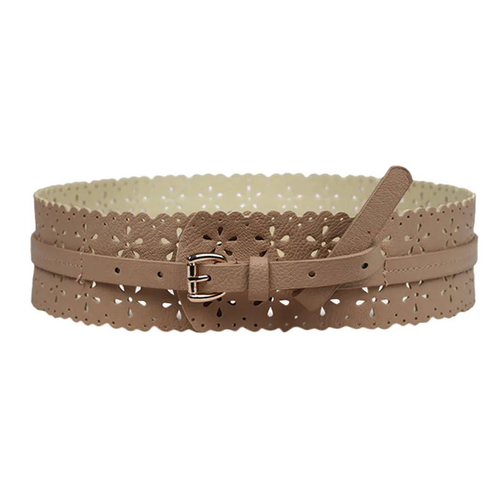 Женский широкий ремень SAGACE винтажный пояс в форме цветка модный кожаный для